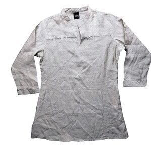 NWT Soch women grey striped cotton tunic kurti top L boho casual resort